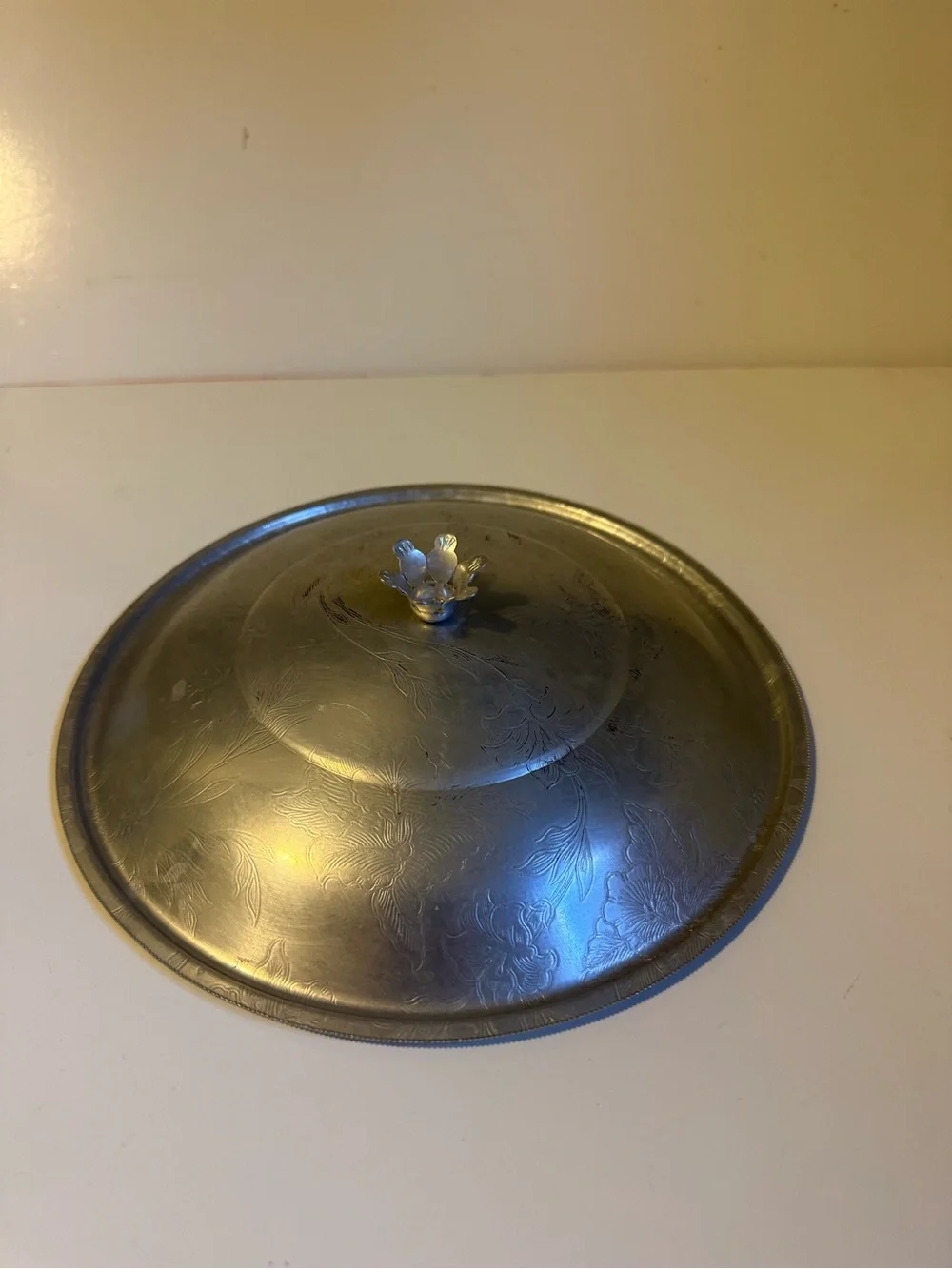 Vintage Forman Inc Brooklyn NY Pyrex 2 Qt Casserole Dish Silver Metal Holder Lid